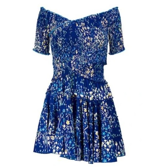 POUPETTE ST Barth Women's SOLEDAD MINI DRESS Blue Small MINT Vacay Ruffle $340 - Picture 2 of 9